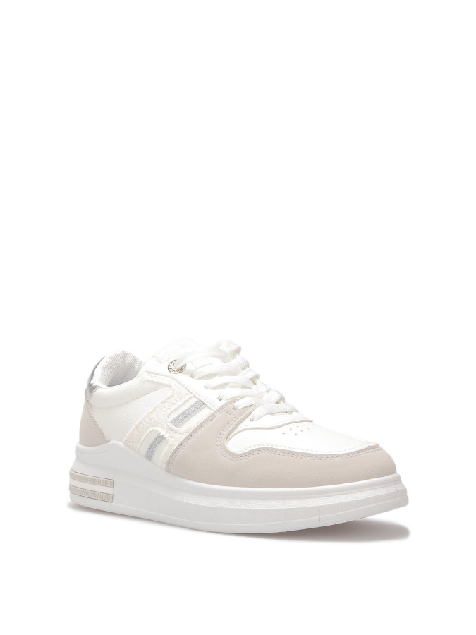 Baskets basses avec empiècements en nubuck et toile