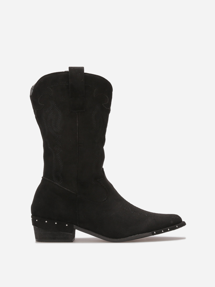 Santiags en suédine à clous