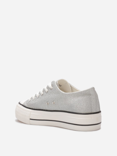 Tennis basses pailletées avec plateforme