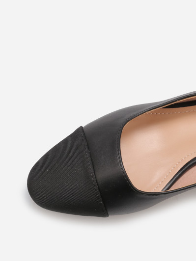 Escarpins avec bout noir en tissu