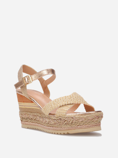 Sandales compensées à brides croisées