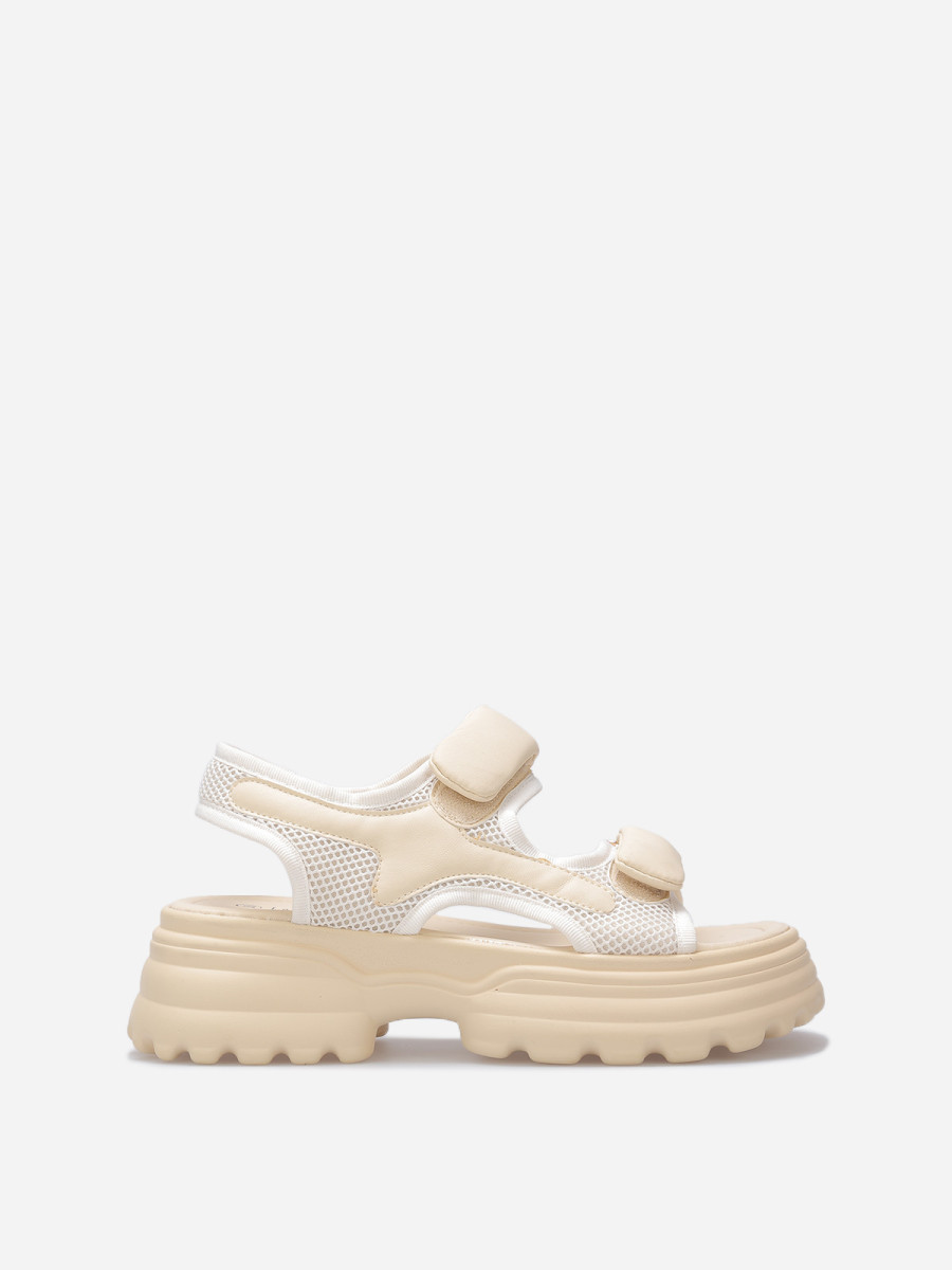 Sandales à plateforme crantée et scratch