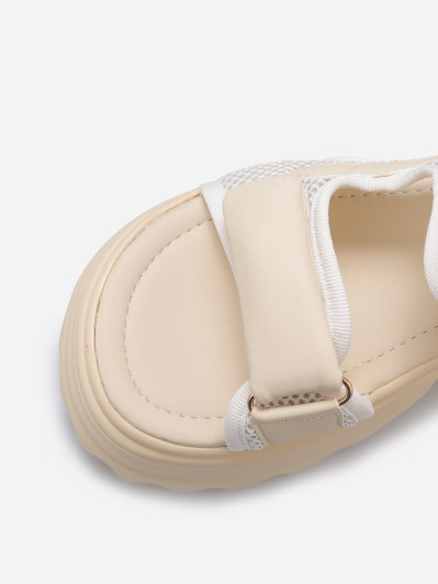 Sandales à plateforme crantée et scratch