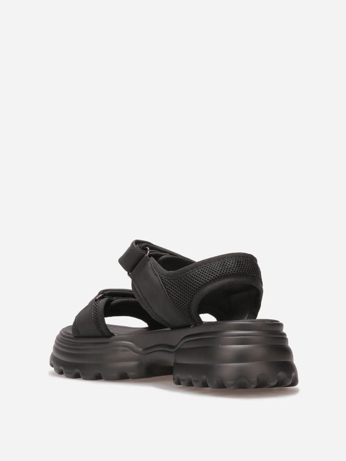 Sandales à plateforme crantée et scratchs