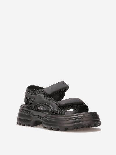 Sandales à plateforme crantée et scratchs