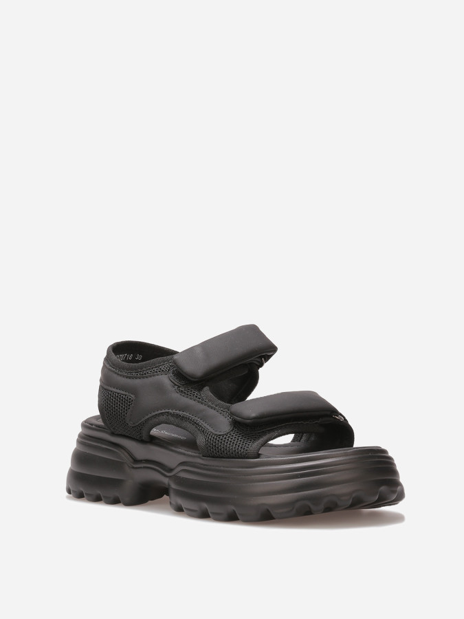 Sandales à plateforme crantée et scratchs