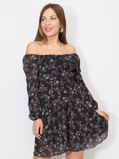 Robe patineuse fleurie style corset