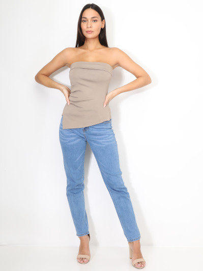 Bustier asymétrique à fronces