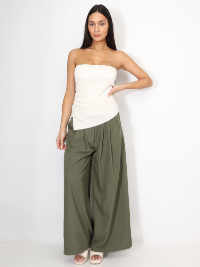 Bustier asymétrique à fronces