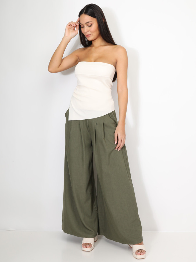 Bustier asymétrique à fronces