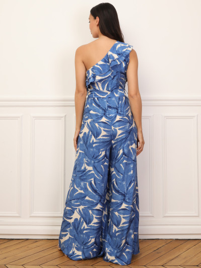 Combinaison asymétrique à motif tropical