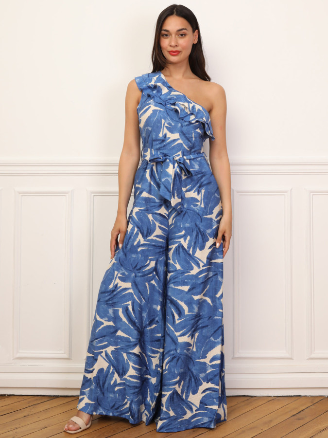 Combinaison asymétrique à motif tropical