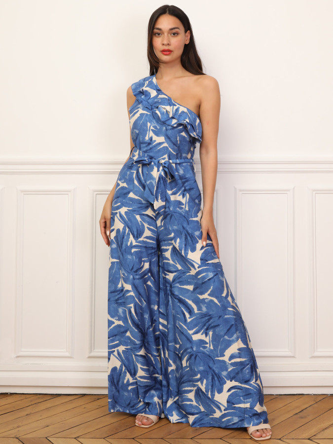 Combinaison asymétrique à motif tropical