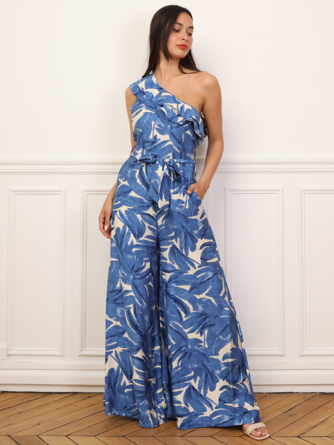 Combinaison asymétrique à motif tropical