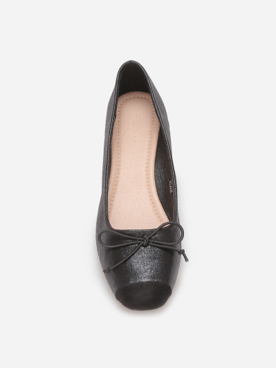 Ballerines effet métallisé à nœud