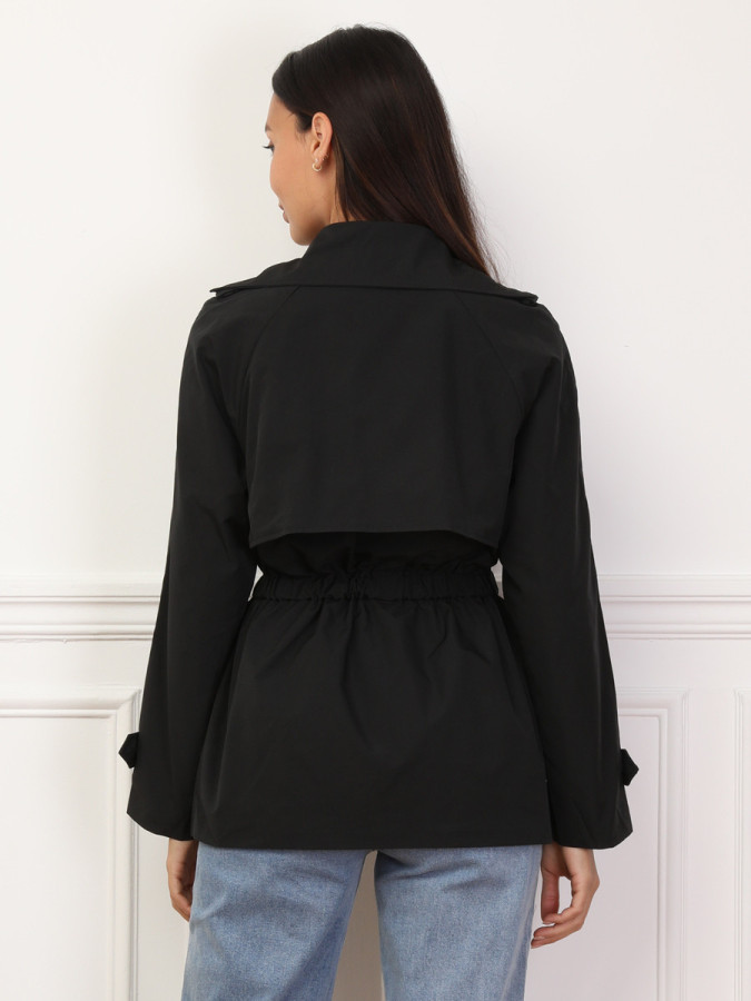 Trench court élastiqué à la taille