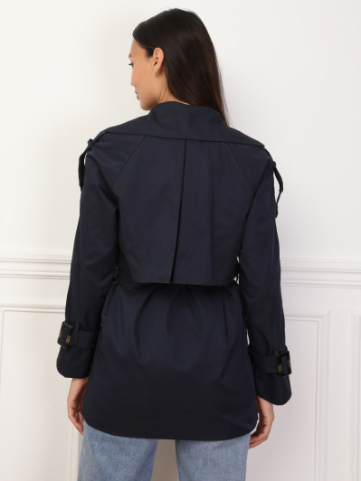 Trench court à double revers de col