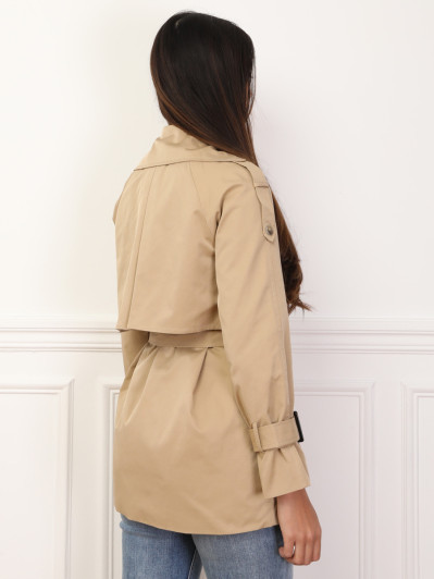 Trench court à double revers de col