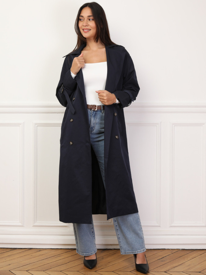 Trench mi-long à ceinture