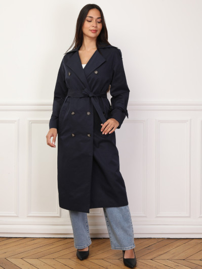 Trench mi-long à ceinture