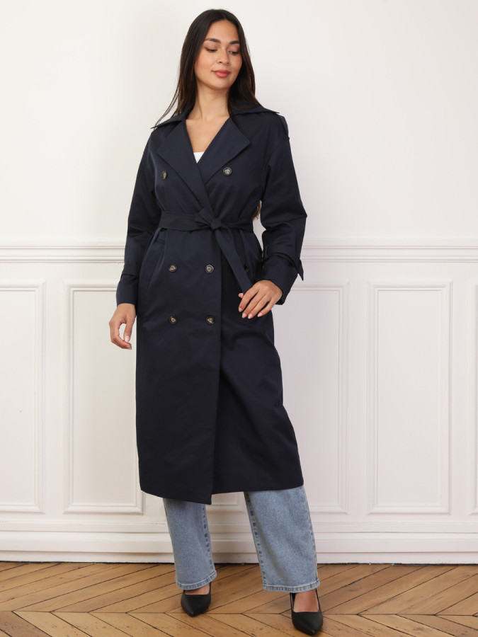 Trench mi-long à ceinture
