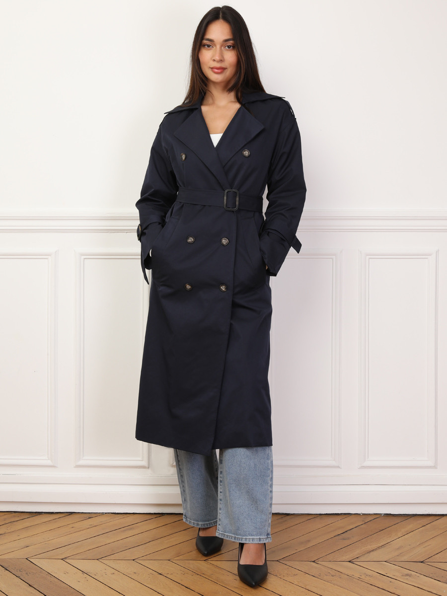 Trench mi-long à ceinture