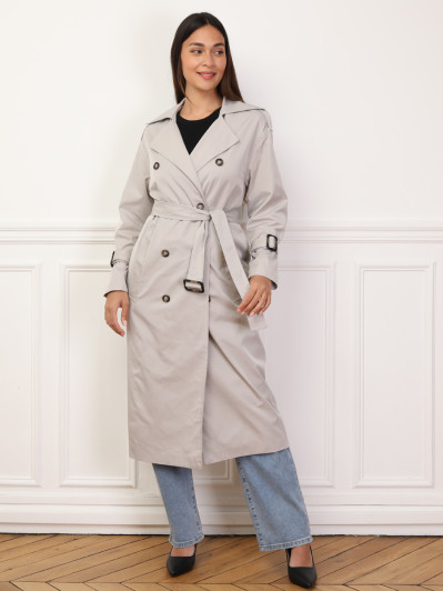 Trench mi-long à ceinture