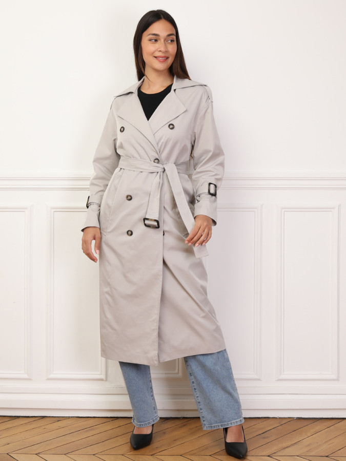 Trench mi-long à ceinture
