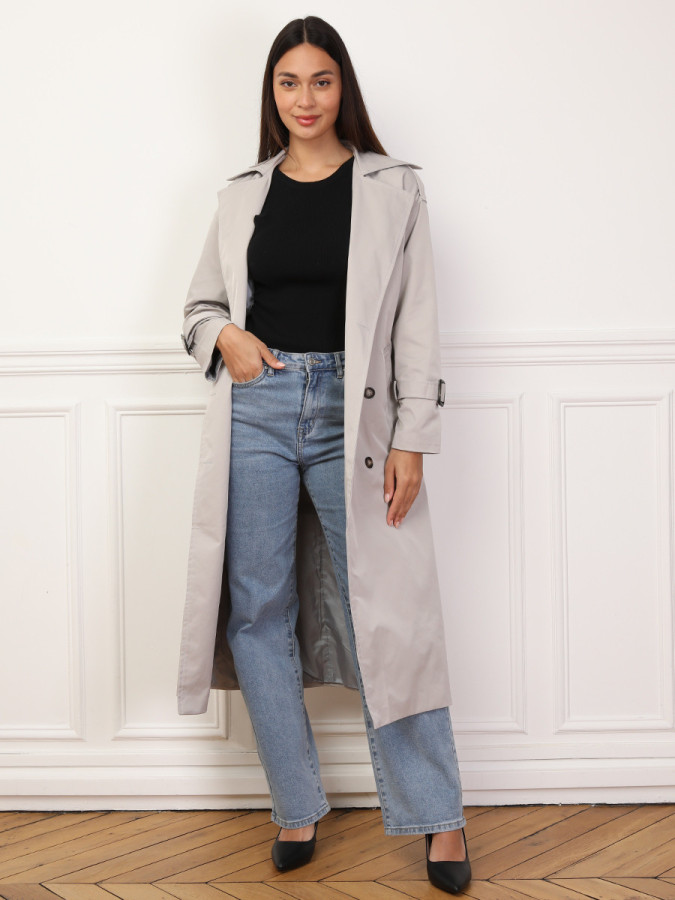 Trench mi-long à ceinture