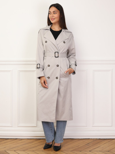 Trench mi-long à ceinture