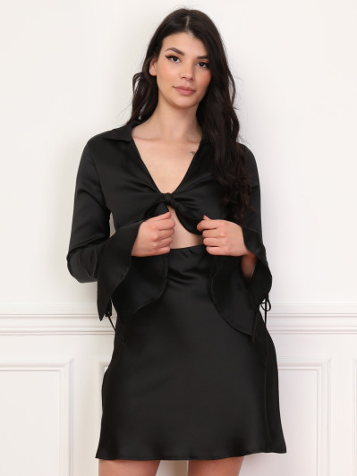 Robe cut out satinée et évasée