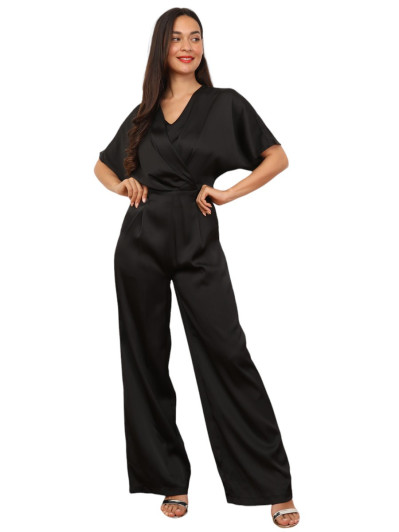 Combinaison satinée à effet portefeuille