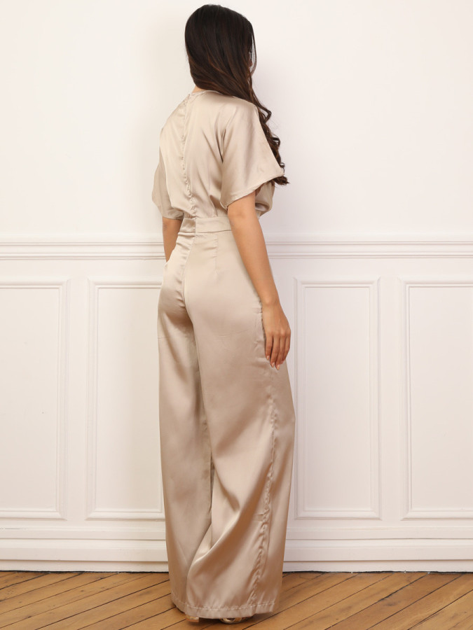 Combinaison satinée à effet portefeuille