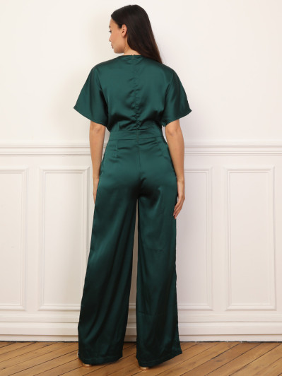 Combinaison satinée à effet portefeuille