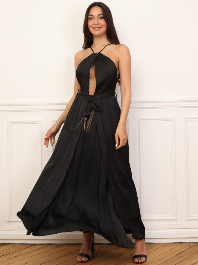 Robe pull style portefeuille - Bordeaux