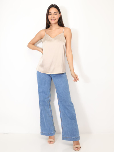 Caraco satiné à col V