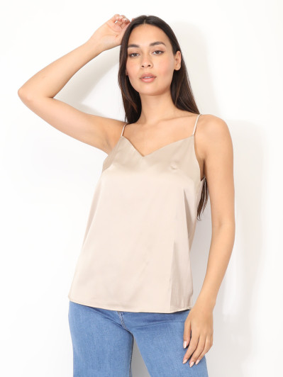 Caraco satiné à col V