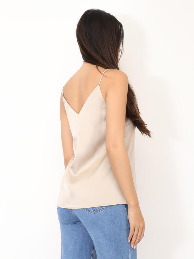 Caraco satiné à col V