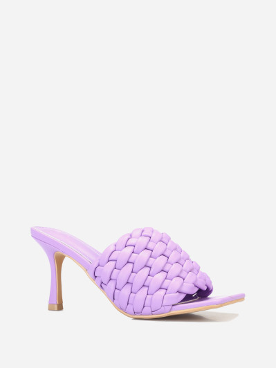 Mules lilas à bride effet tressé