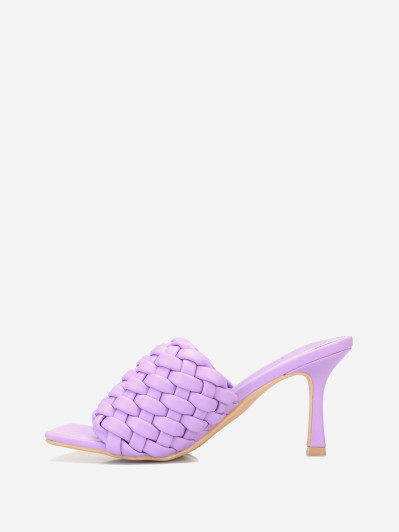 Mules lilas à bride effet tressé