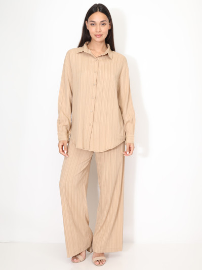Ensemble chemise et pantalon plissés