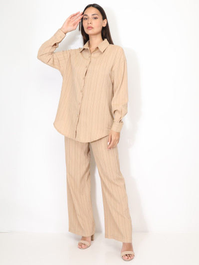 Ensemble chemise et pantalon plissés