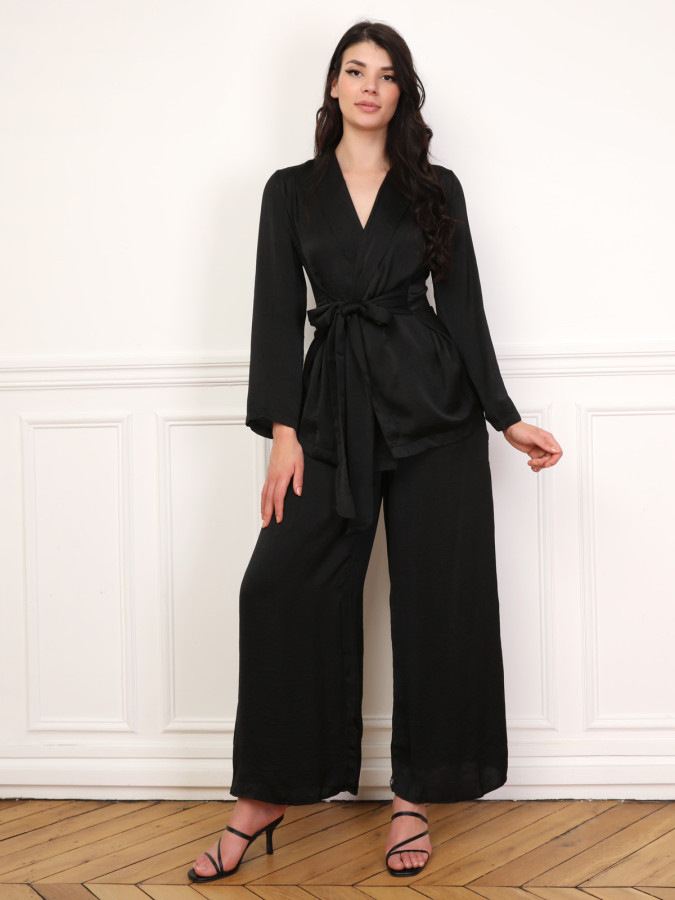 Ensemble kimono et pantalon texturés