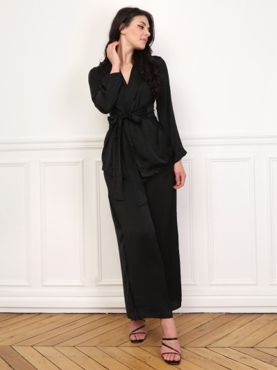 Ensemble kimono et pantalon texturés