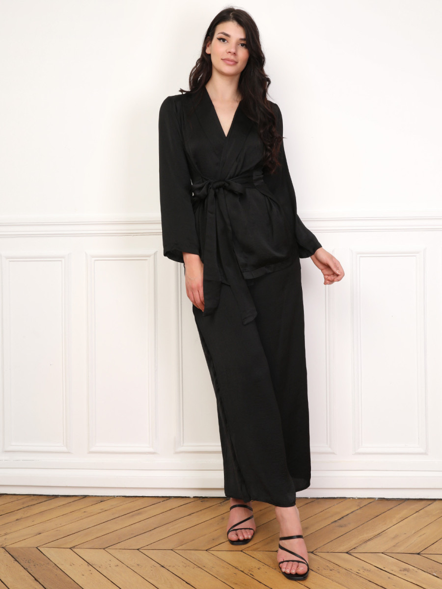 Ensemble kimono et pantalon texturés