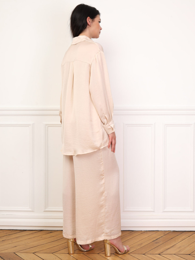 Ensemble chemise pantalon satinés