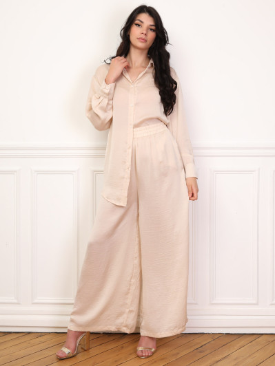 Ensemble chemise pantalon satinés