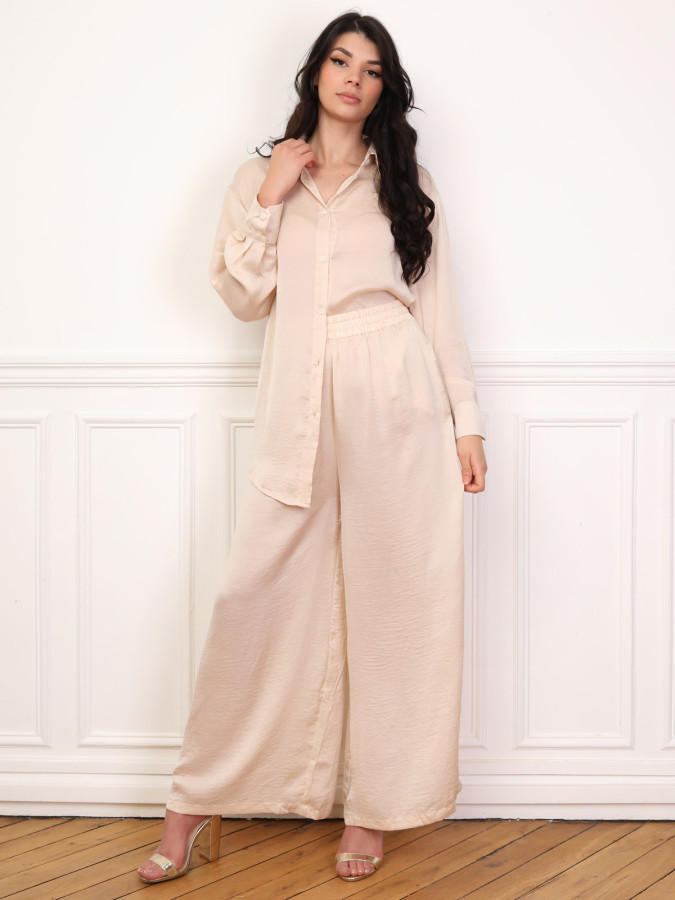 Ensemble chemise pantalon satinés