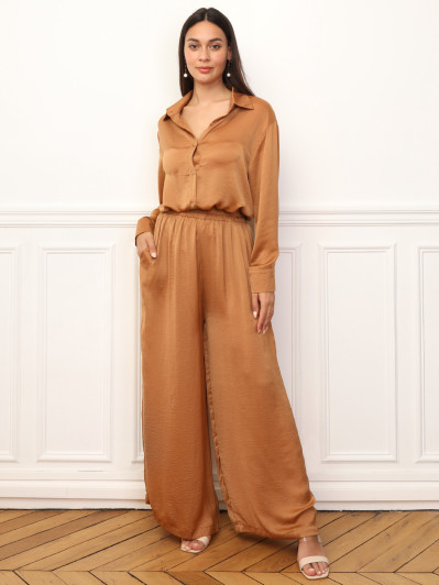 Ensemble chemise pantalon satinés