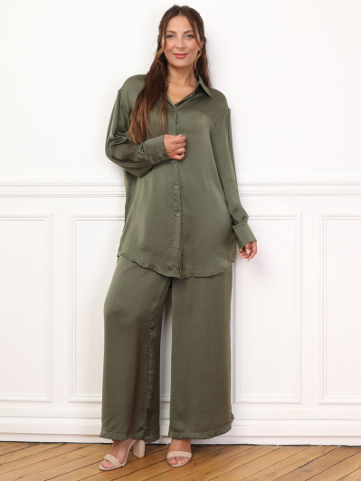 Ensemble chemise pantalon satinés